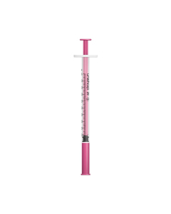 unisharp 1ml 29 gauge fixed needle syringe: pink (12mm needle)
