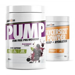 PER4M Pump Stim-Free Pre-Workout Blackberry 495g + FREE Glycersize Powder 90g