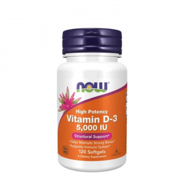 NOW Foods Vitamin D3 5,000 IU | 120 Softgels