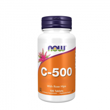 NOW Foods Vitamin C-500 with Rose Hips 100 Tablets