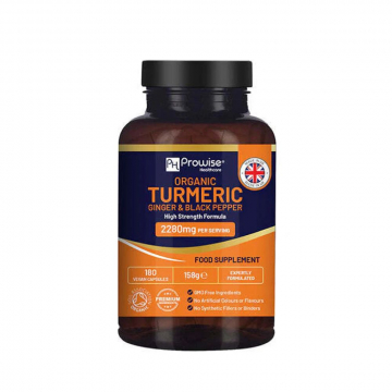 Prowise Organic Turmeric 2280mg with Black Pepper & Ginger 180 vcaps