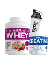 STRT Nutrition Whey Protein 2kg + Shaker + Creatine 300g