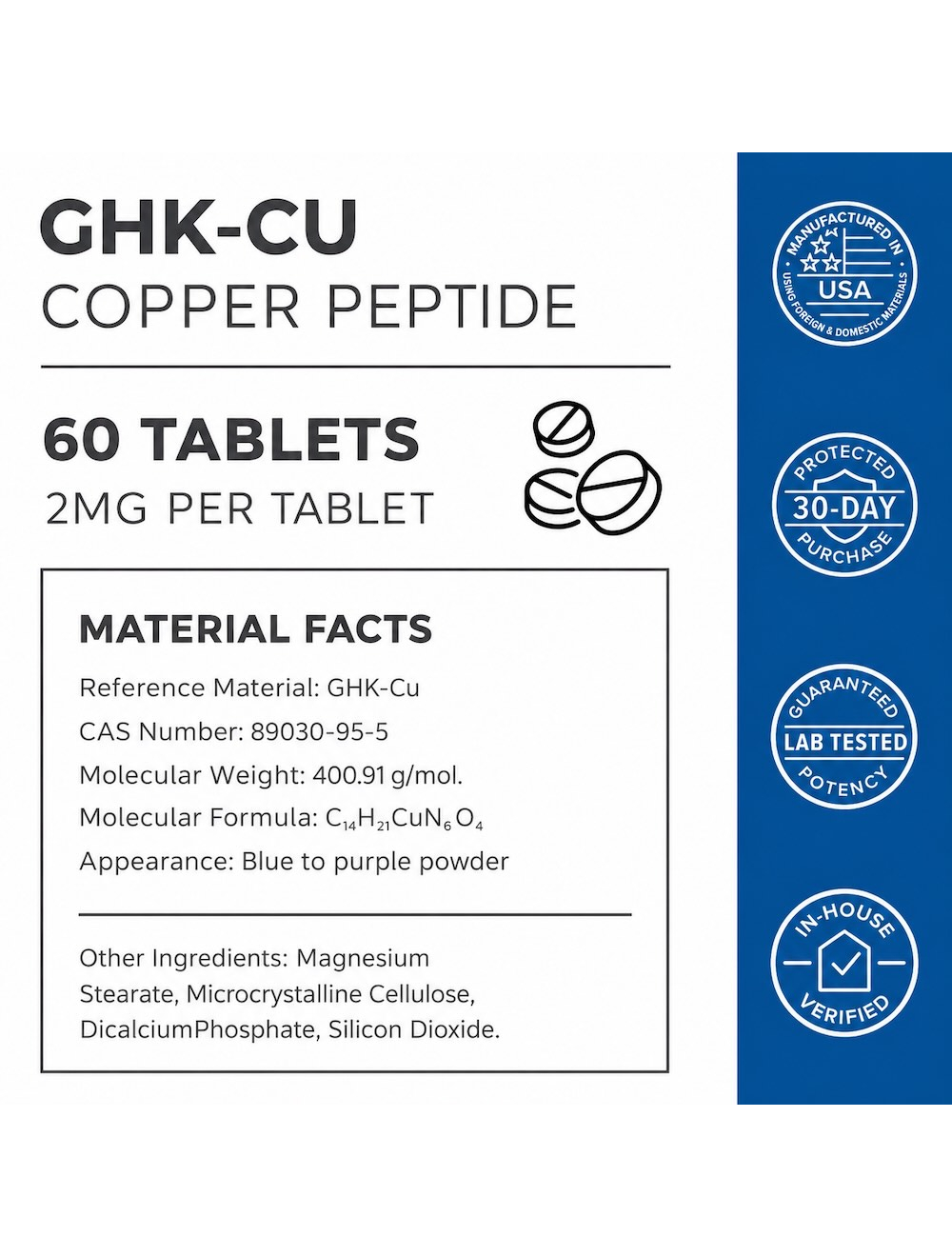 neurogan ghk-cu copper peptide tablets Health 2mg MG:5mg Those deficient who had Mesotherapy