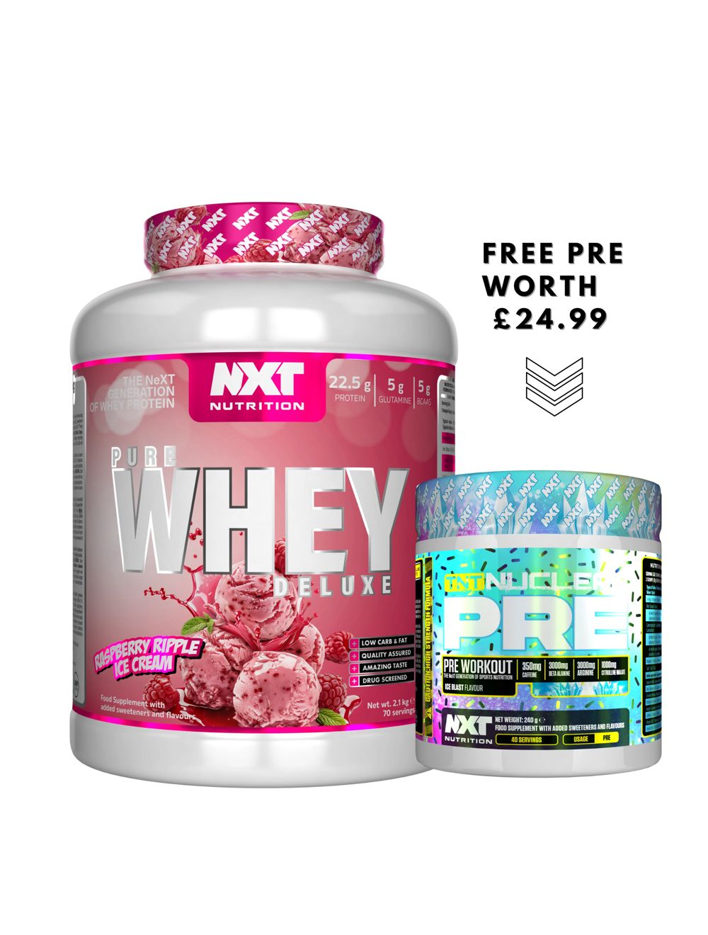 NXT Nutrition Pure Whey Deluxe 2.1kg Nuclear Pre 30 serv