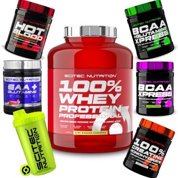 Scitec 100% Whey Professional 2350g + SUPP 300G + FREE Shaker