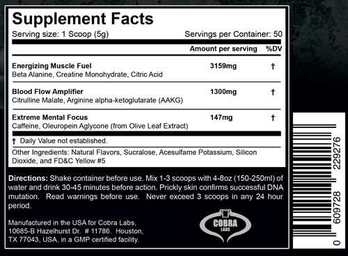 Cobra Labs The Curse 250g Preworkout