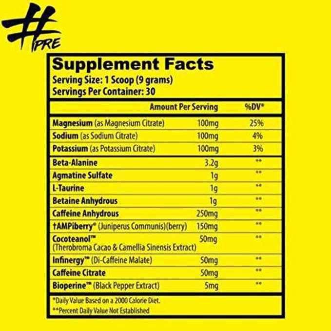 Insane Labz #Pre ingredients